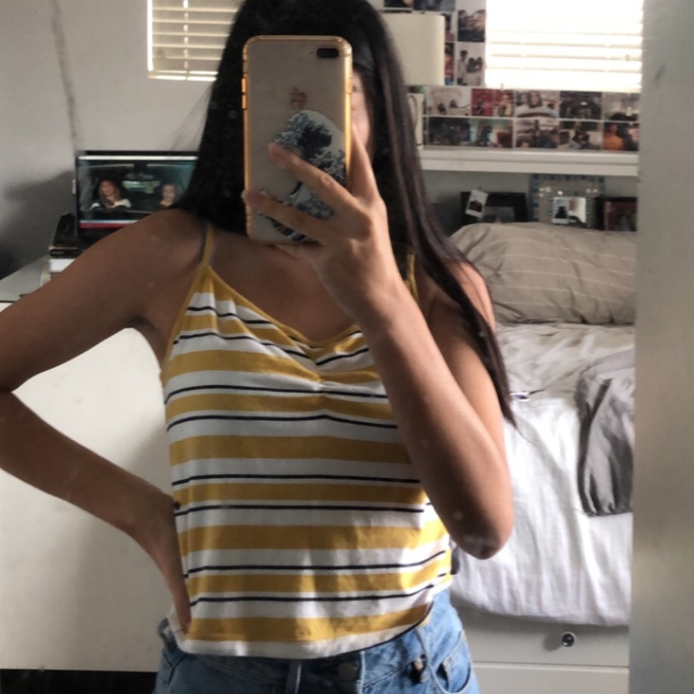 Yellow Striped Tank Top